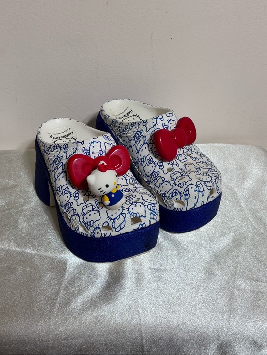 CROCS Shoes - CROCS Hello Kitty White, Blue & Red Platform Clogs
